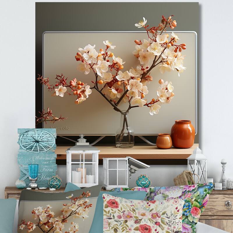 Designart "Nostalgia Sepia Orchid Vase" Orchids Wall Art Bed Bath